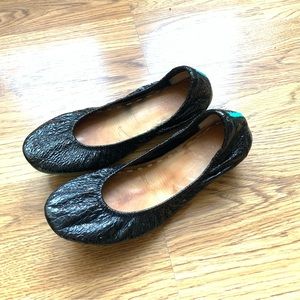 Tieks Obsidian Black Leather Flats Size 8
